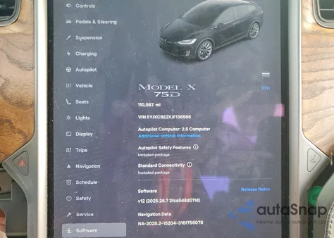 2018 Tesla Model X из США, поврежденный, VIN 5YJXCBE2XJF136568